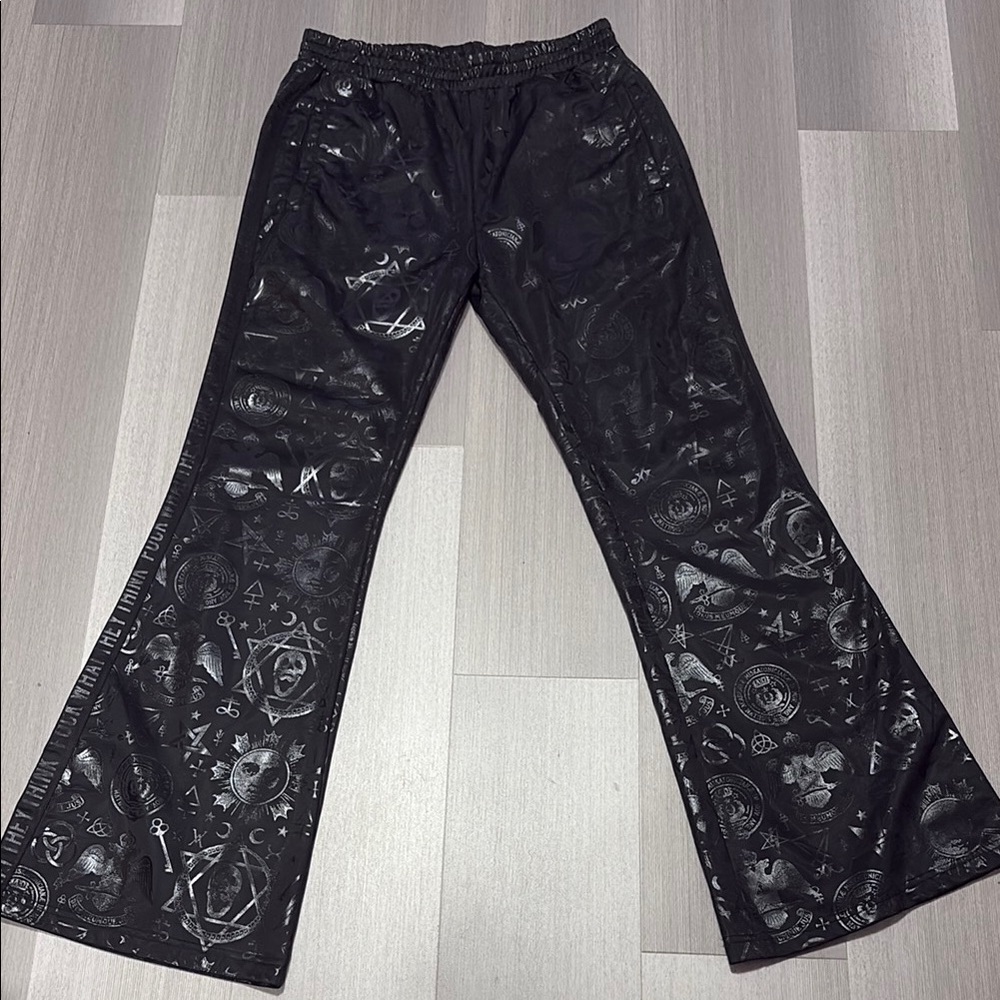 Killstar Black Patterned Flare Jeans